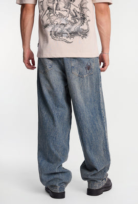 Spider Embroidered Skater Jeans