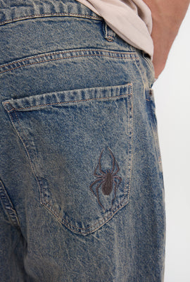 Spider Embroidered Skater Jeans
