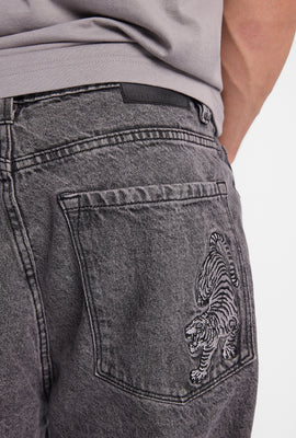Tiger Embroidered Skater Jeans