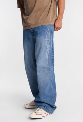 Laser Print Skater Jeans