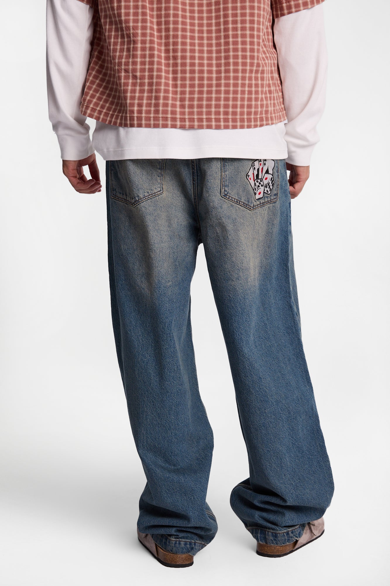 Skater Embroidered Jeans - Light Denim Blue /