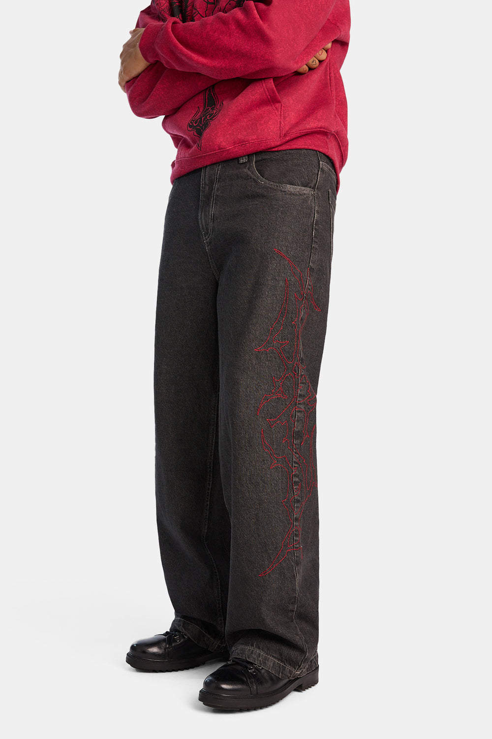 Jean ultra-ample brodé Jean ultra-ample brodé