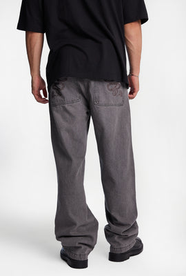 Cobra Embroidered Ultra-Baggy Jeans