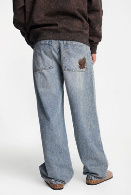 Ultra-Baggy Embroidered Jeans