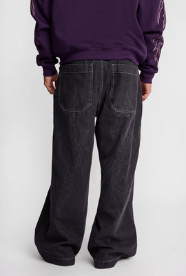 Big Baggy Laser Print Jeans
