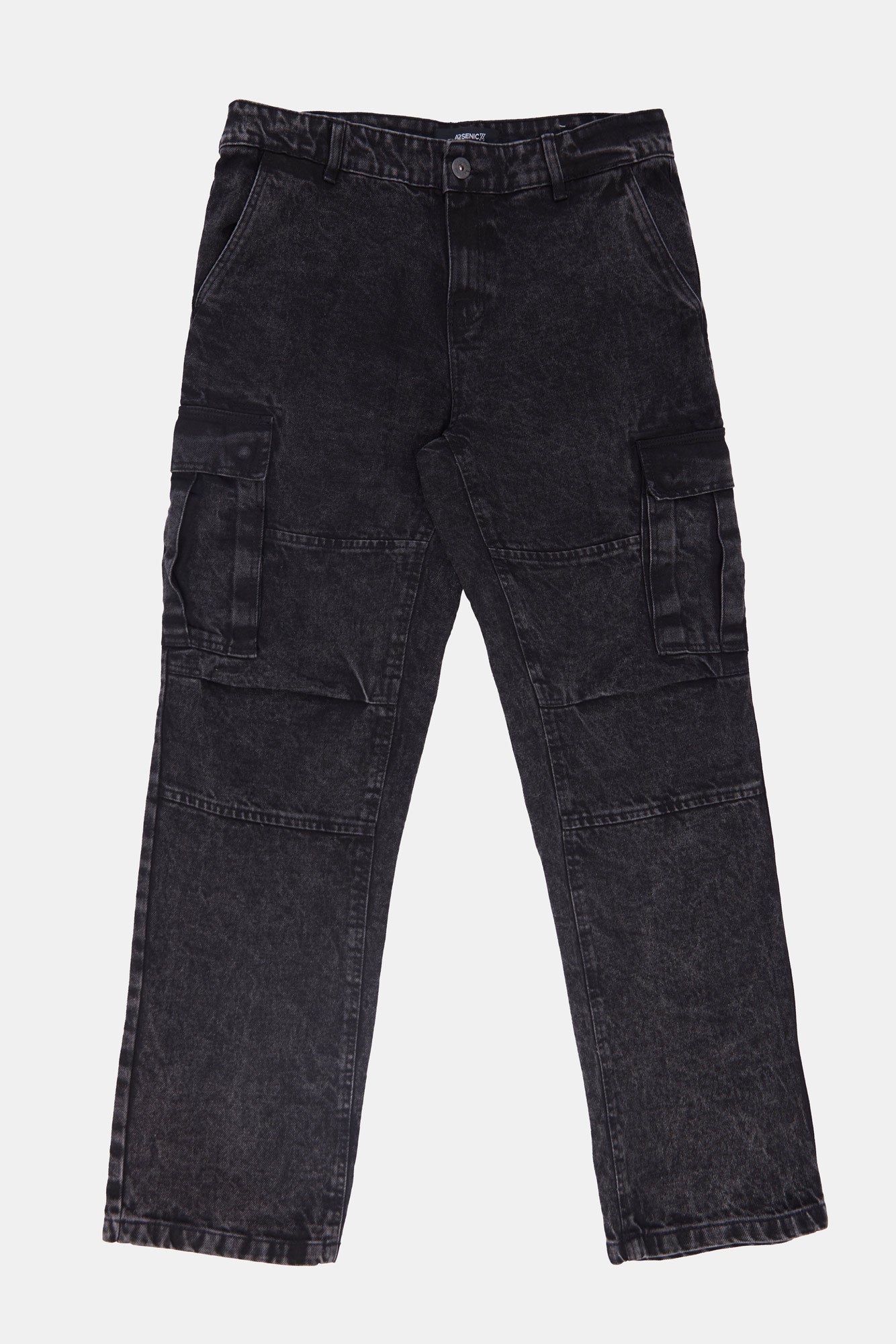 Arsenic Mens Black Cargo Jeans - /