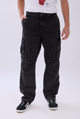 Arsenic Mens Black Cargo Jeans