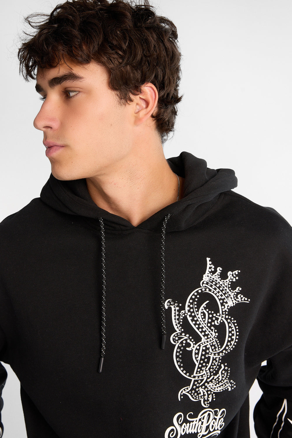 Southpole Rhinestones & Flames Graphic Hoodie Southpole Rhinestones & Flames Graphic Hoodie