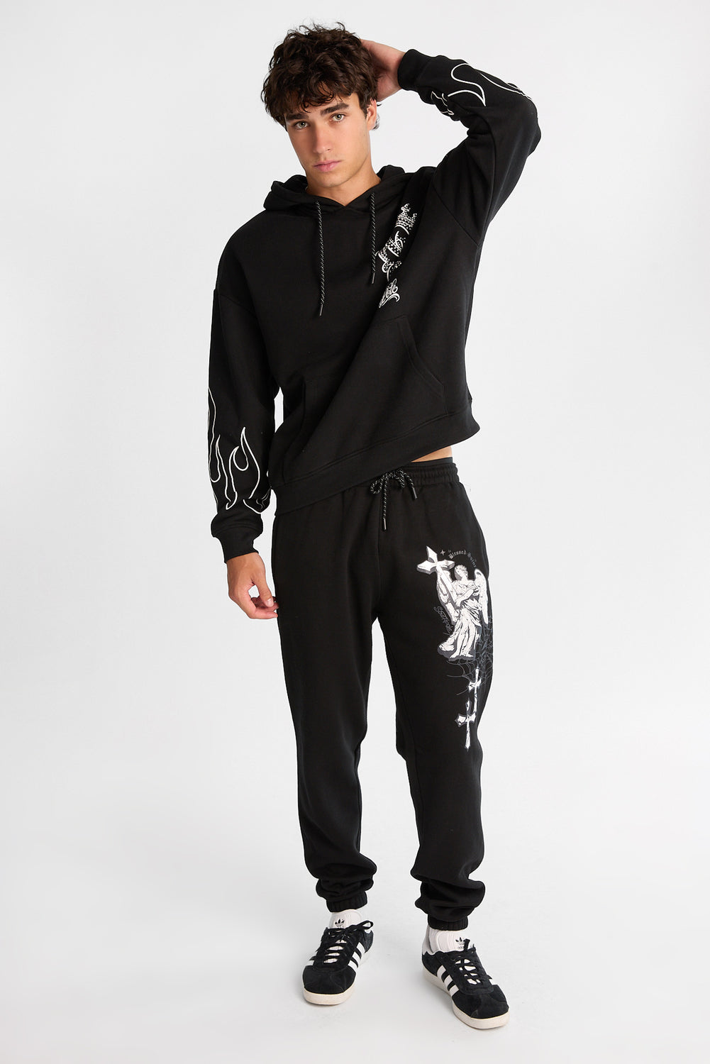 Southpole Rhinestones & Flames Graphic Hoodie Southpole Rhinestones & Flames Graphic Hoodie