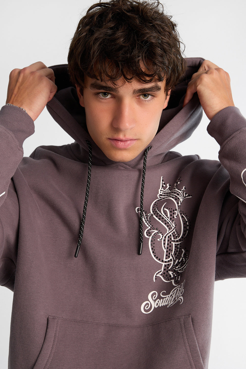 Southpole Rhinestones & Flames Graphic Hoodie Southpole Rhinestones & Flames Graphic Hoodie