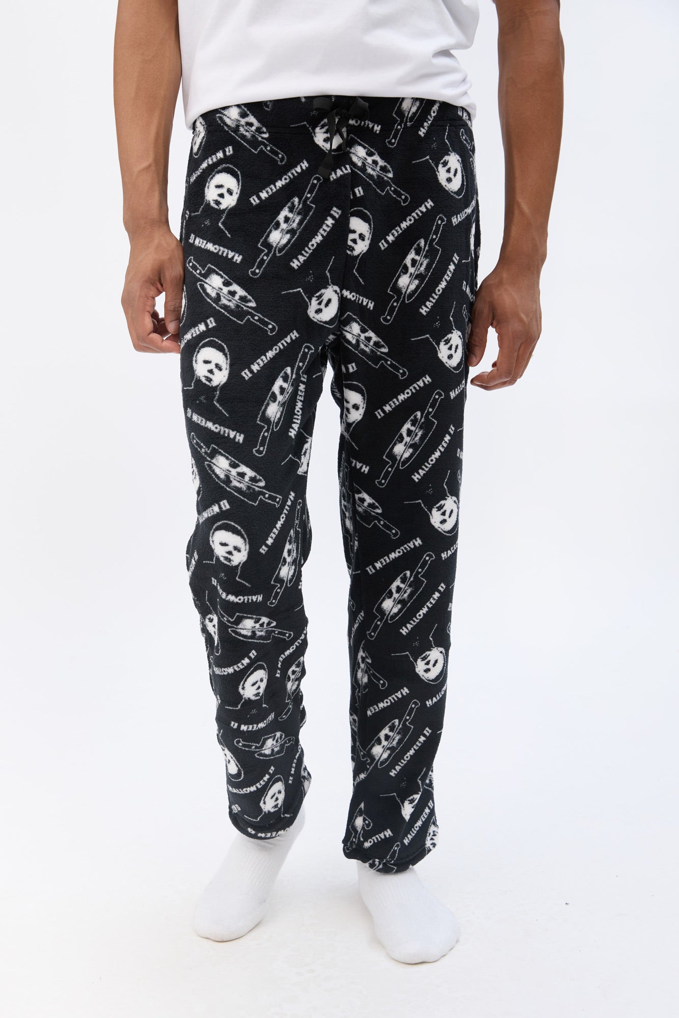 Mens Halloween II Graphic Pajama Bottoms - Black /