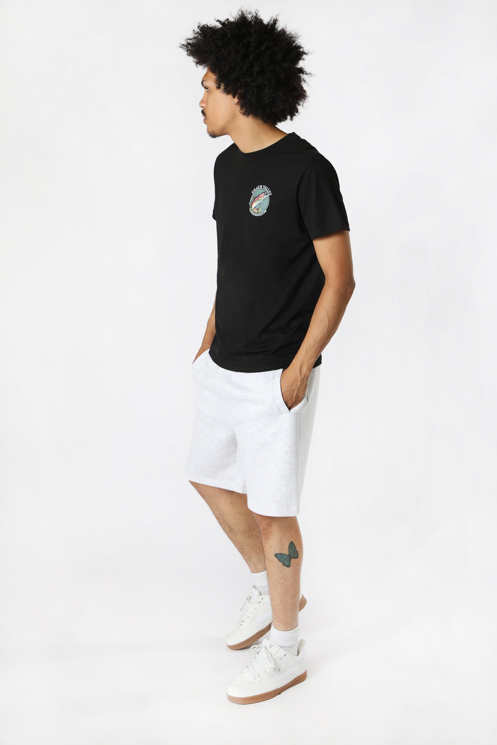 Amnesia Mens Basic Fleece Shorts Oatmeal