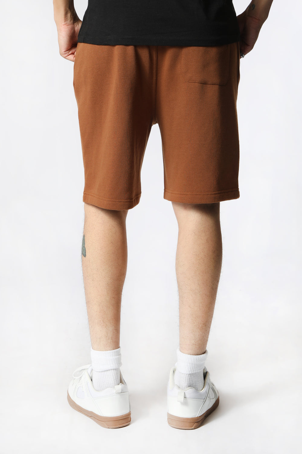 Amnesia Mens Basic Fleece Shorts Medium Brown