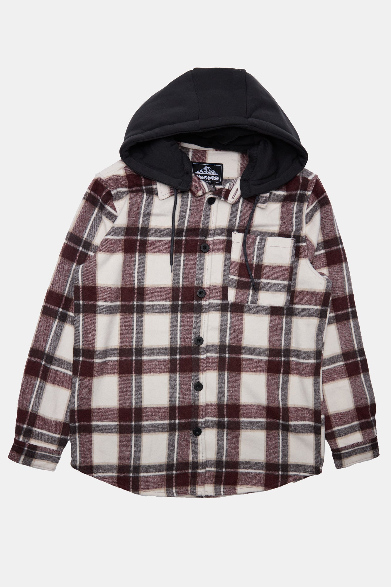 West49 Mens Hooded Plaid Shacket - /