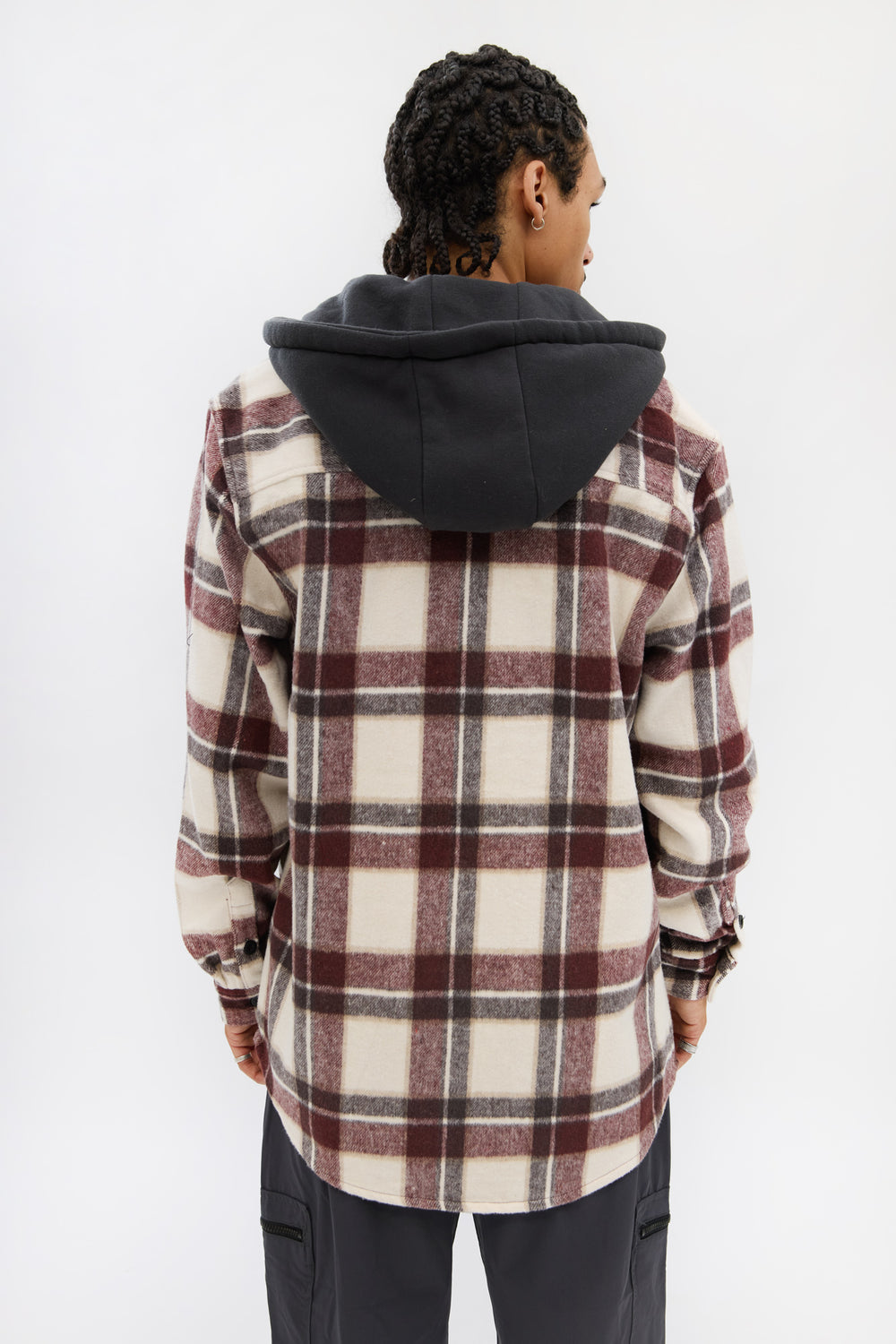 West49 Mens Hooded Plaid Shacket West49 Mens Hooded Plaid Shacket