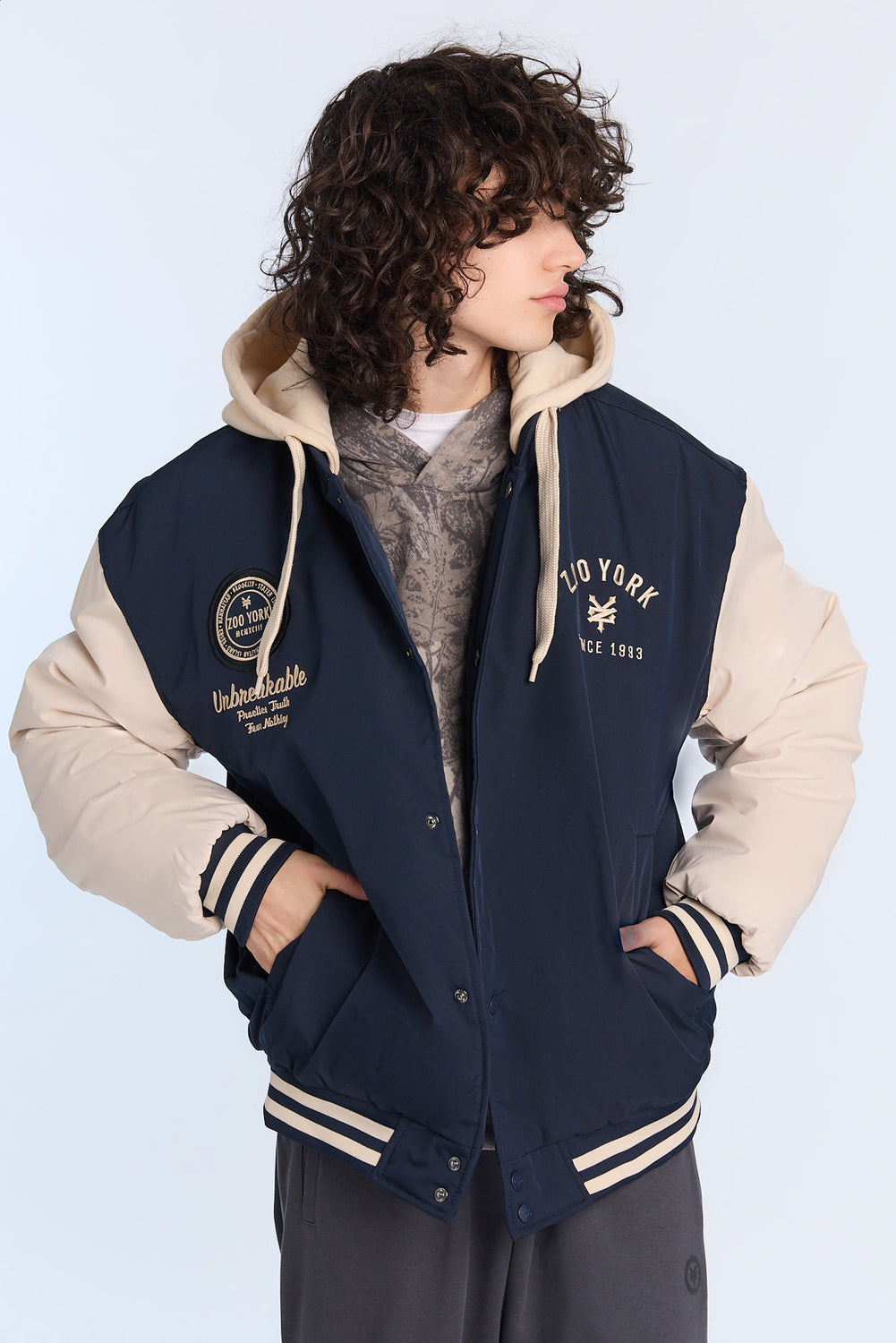 Zoo York Mens Nylon Varsity Jacket Zoo York Mens Nylon Varsity Jacket