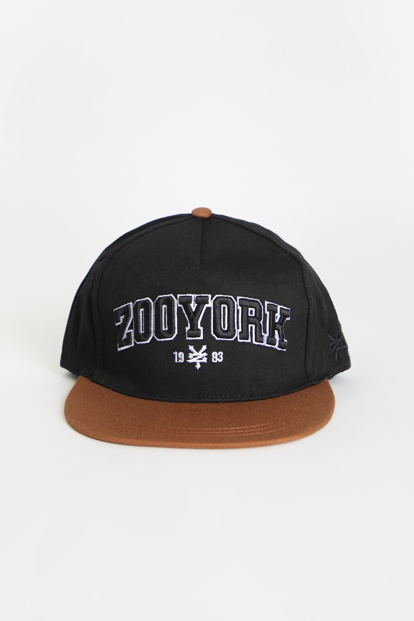 Zoo York Mens 2-Tone Logo Flat Brim Hat - Black / O/S