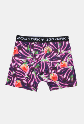 Boxer Imprimé Aubergine & Pêche Zoo York Homme