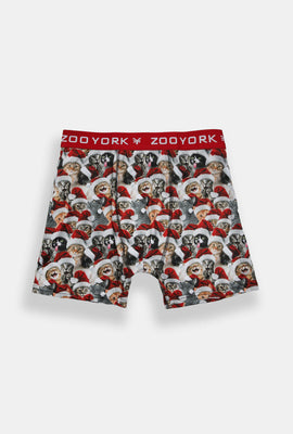 Boxer imprimé chats et bonnets de Père Noël Zoo York homme