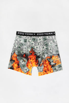 Boxer Imprimé Dollars Enflammés Zoo York Homme