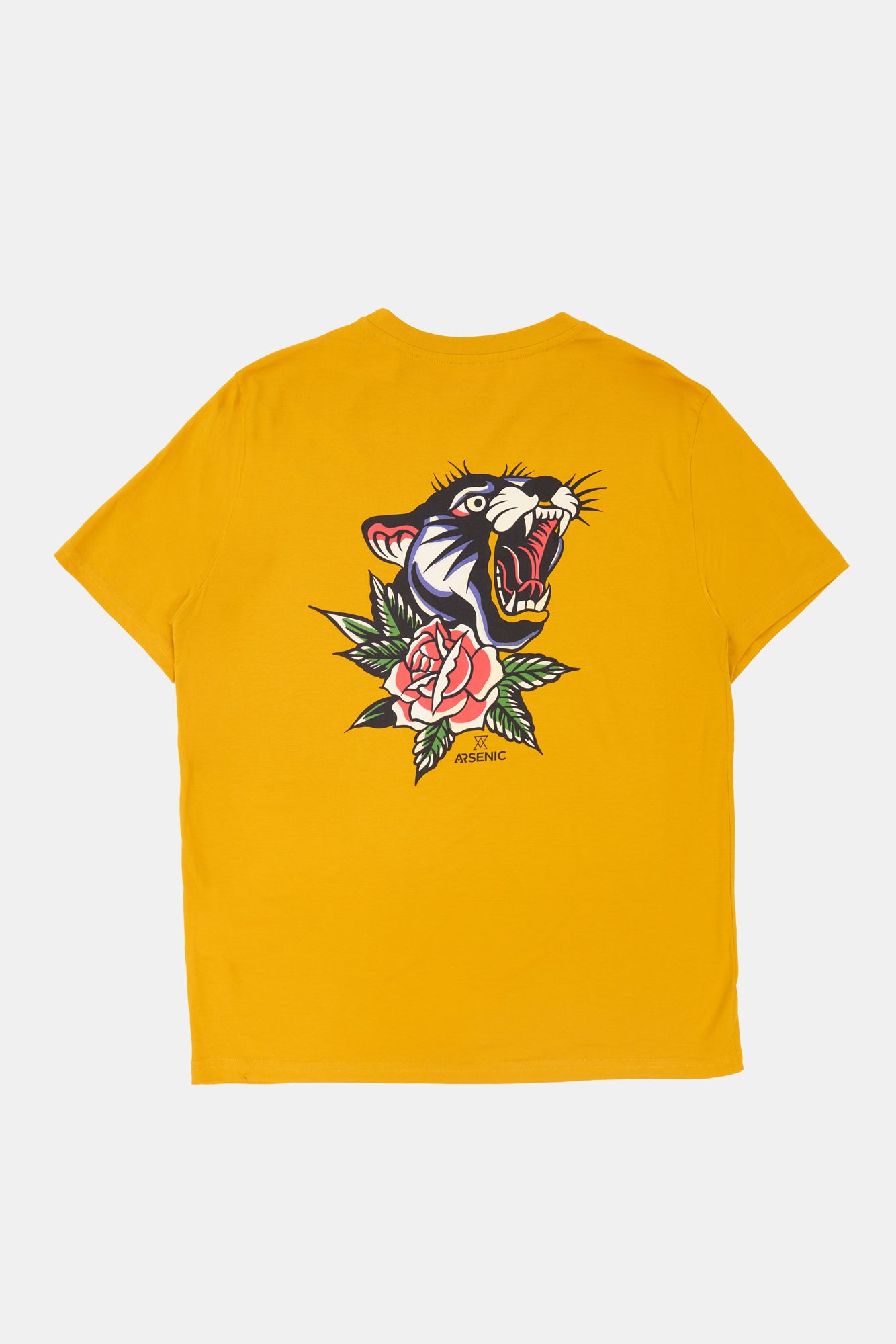 Arsenic Mens Roaring Tiger T-Shirt - Yellow /