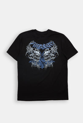 T-shirt imprimé de crânes chromés Arsenic