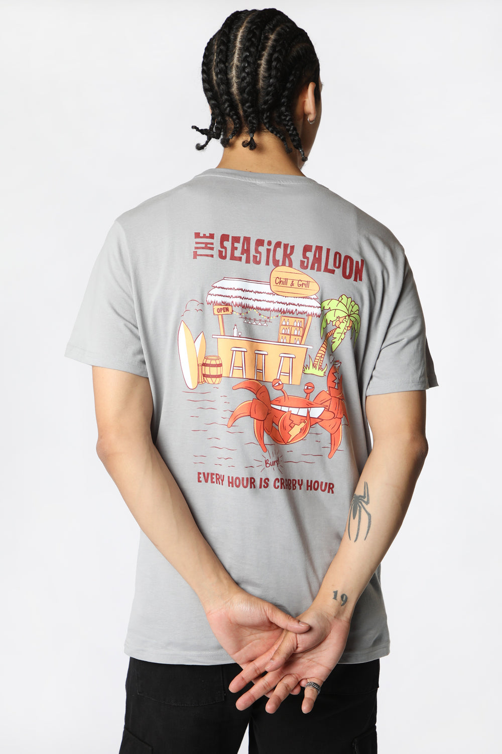 T-Shirt Imprimé Crabby Hour West49 Homme Gris pale