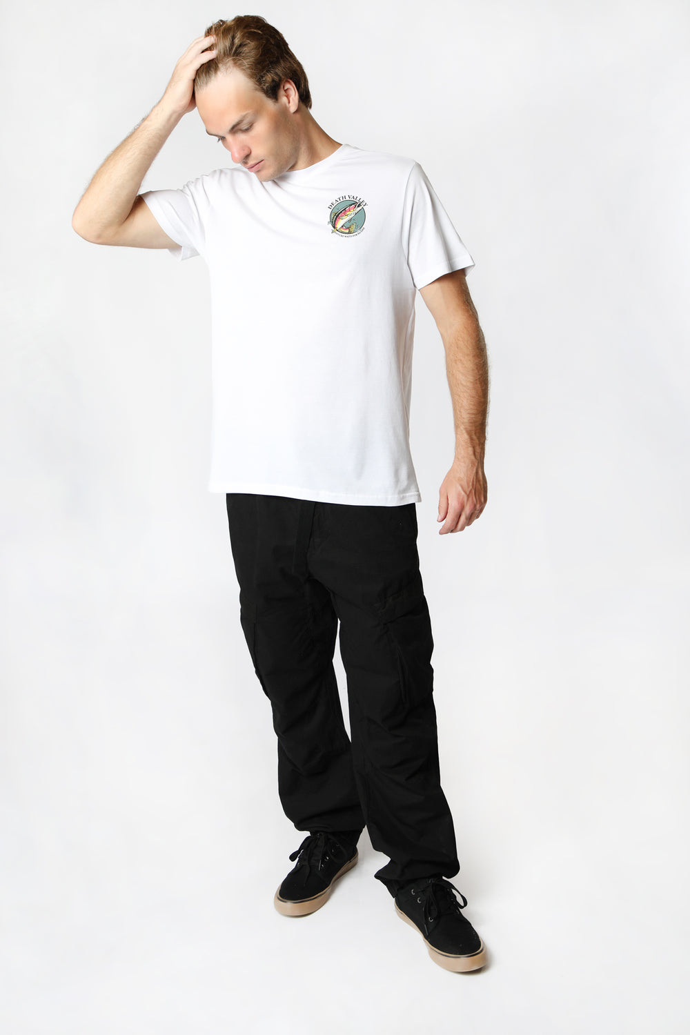 T-Shirt Imprimé Poisson Death Valley Homme Blanc