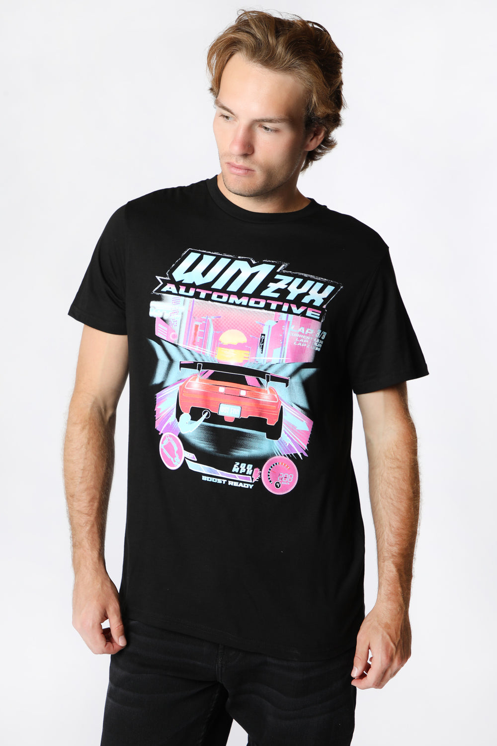 West49 Mens Automotive Racing T-Shirt Black