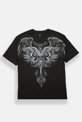 T-shirt imprimé à crânes ailés Arsenic