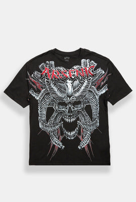 T-shirt imprimé à cornes gothiques Arsenic