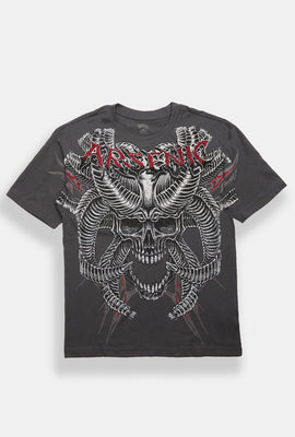 T-shirt imprimé à cornes gothiques Arsenic