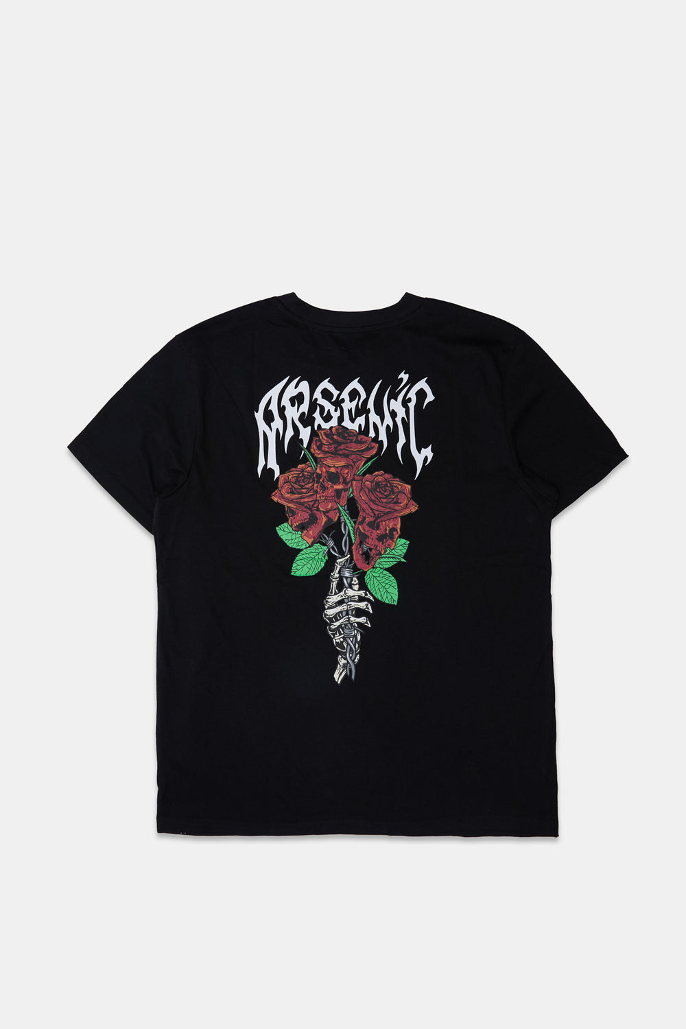 Arsenic Mens Rose Skulls Graphic T-Shirt Arsenic Mens Rose Skulls Graphic T-Shirt