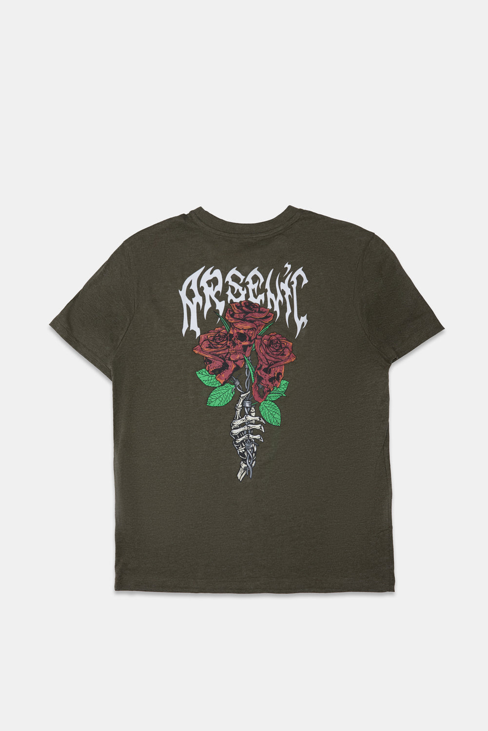 Arsenic Mens Rose Skulls Graphic T-Shirt Arsenic Mens Rose Skulls Graphic T-Shirt
