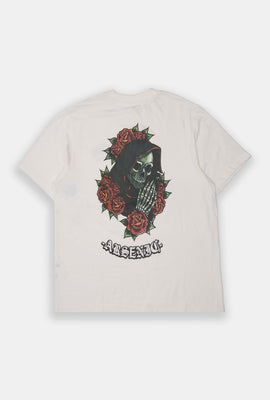 Arsenic Mens Skeleton & Roses Graphic T-Shirt