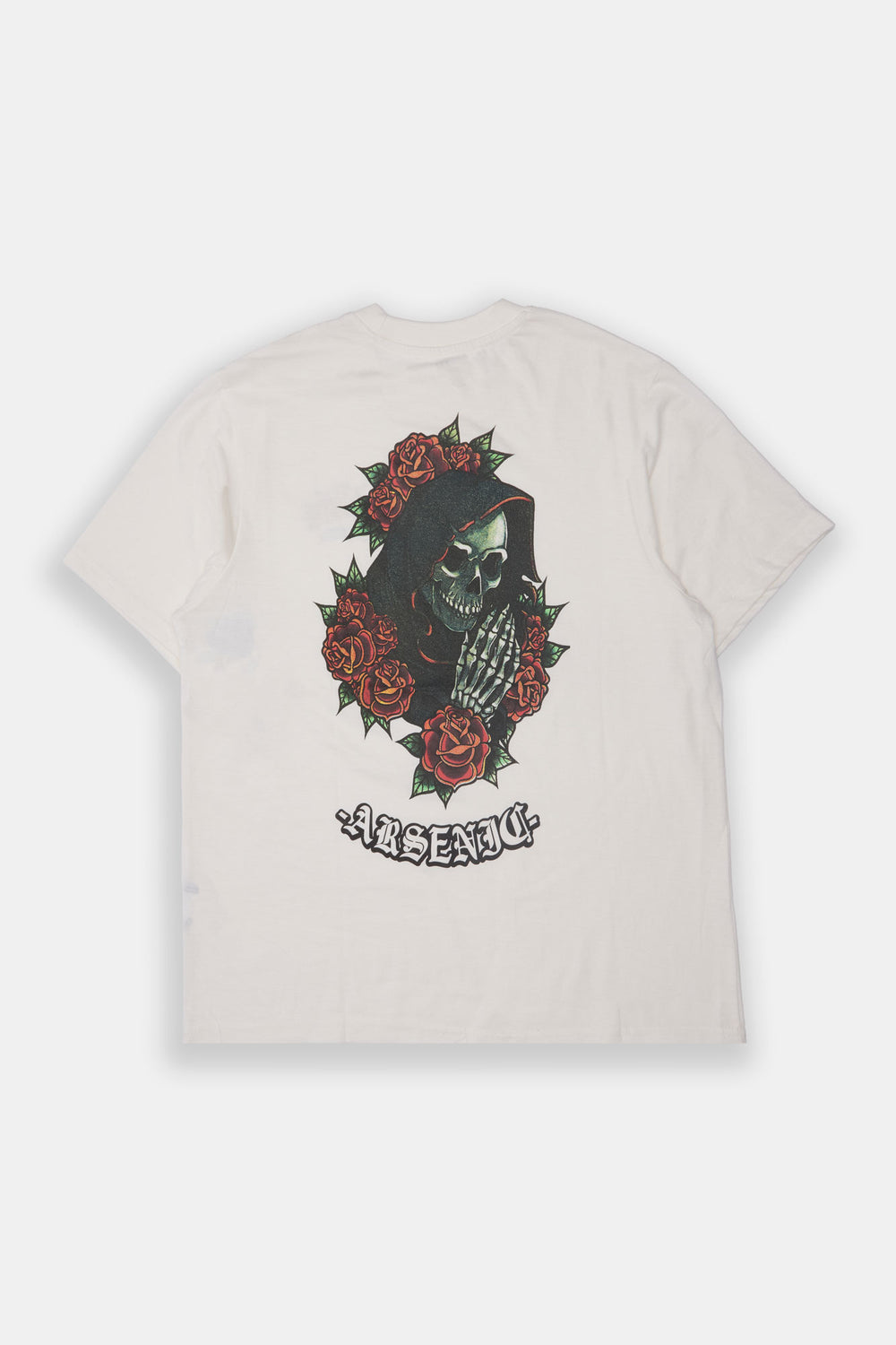 Arsenic Mens Skeleton & Roses Graphic T-Shirt Arsenic Mens Skeleton & Roses Graphic T-Shirt