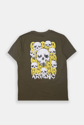 Arsenic Mens Smiley Skulls Graphic T-Shirt