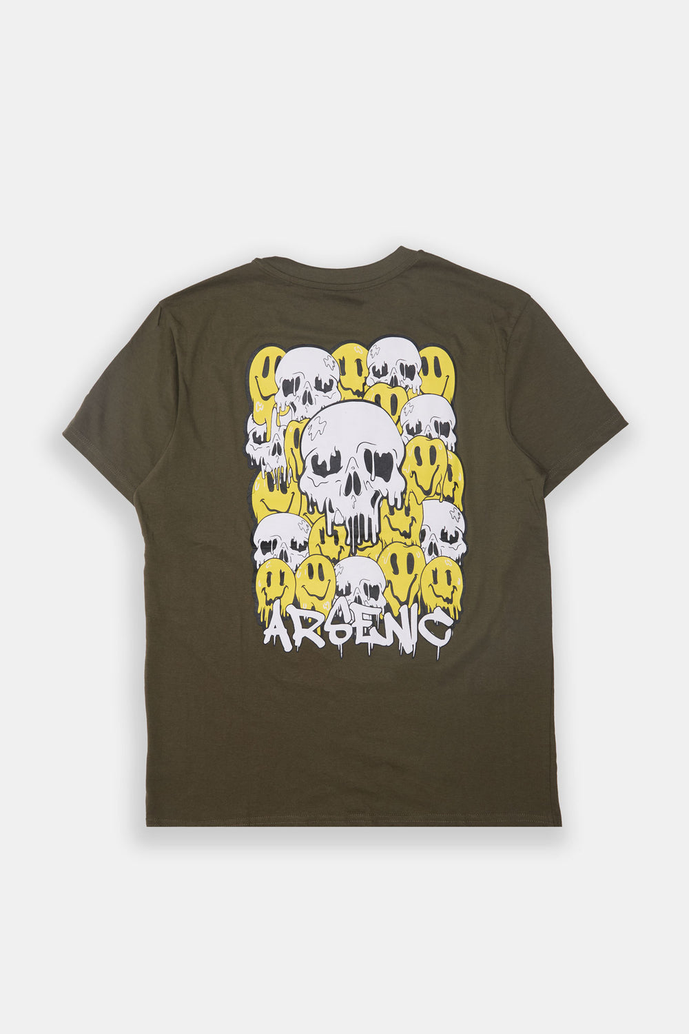 Arsenic Mens Smiley Skulls Graphic T-Shirt Arsenic Mens Smiley Skulls Graphic T-Shirt