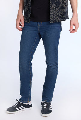 Jean slim délavé fonce homme