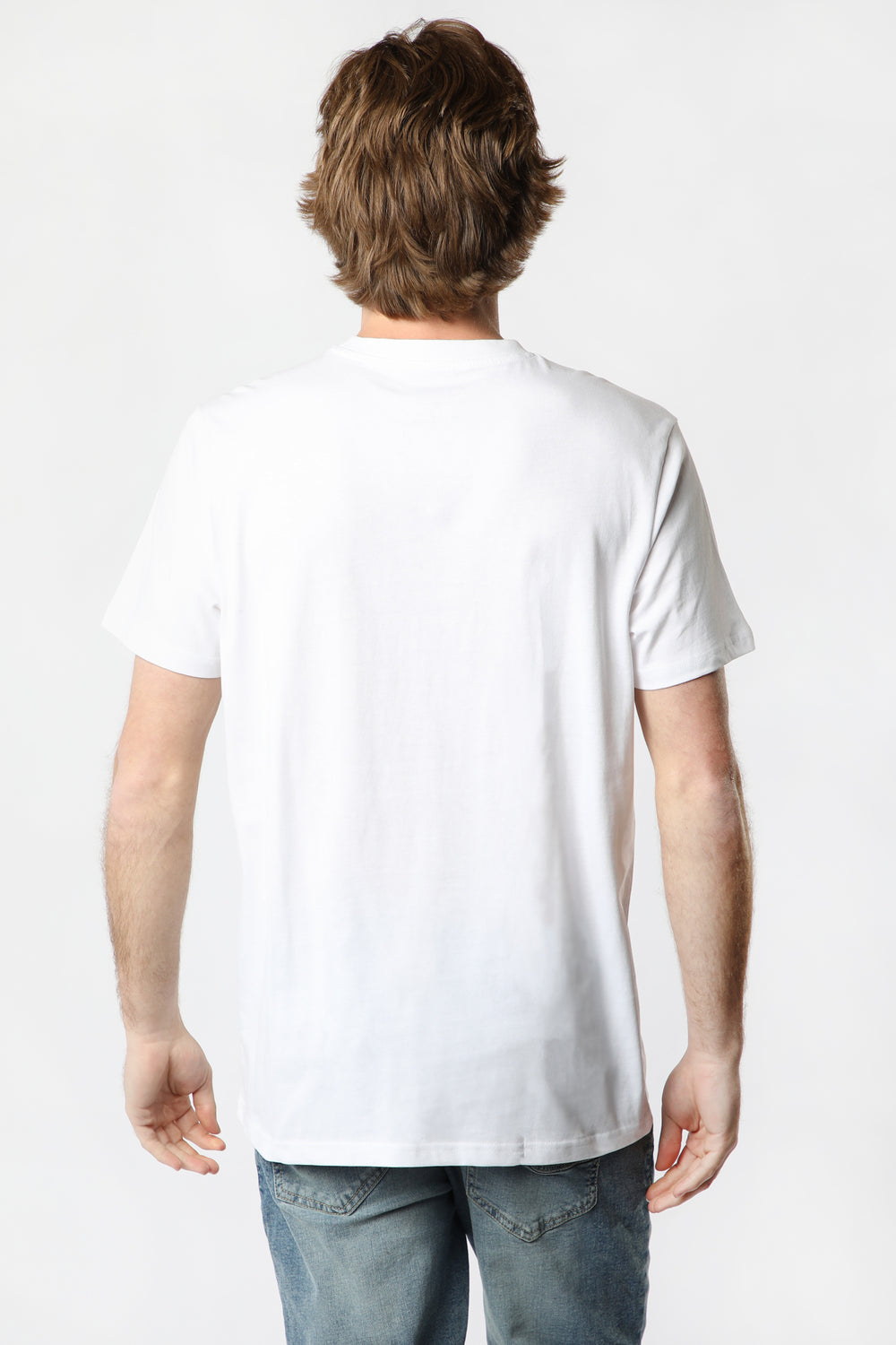 Amnesia Mens Crewneck Pocket T-Shirt White