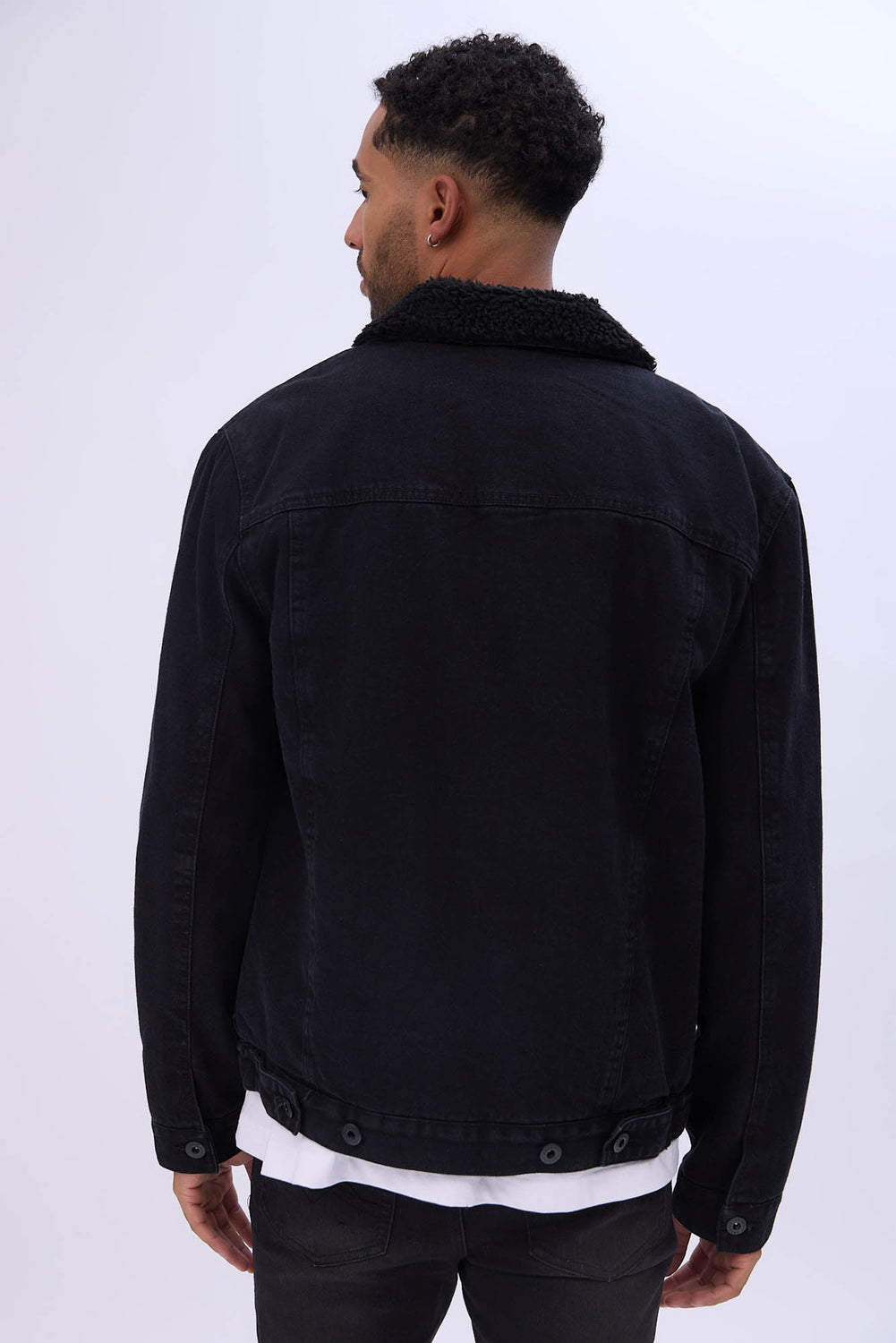 Veste en denim doublée en sherpa West49 homme Veste en denim doublée en sherpa West49 homme