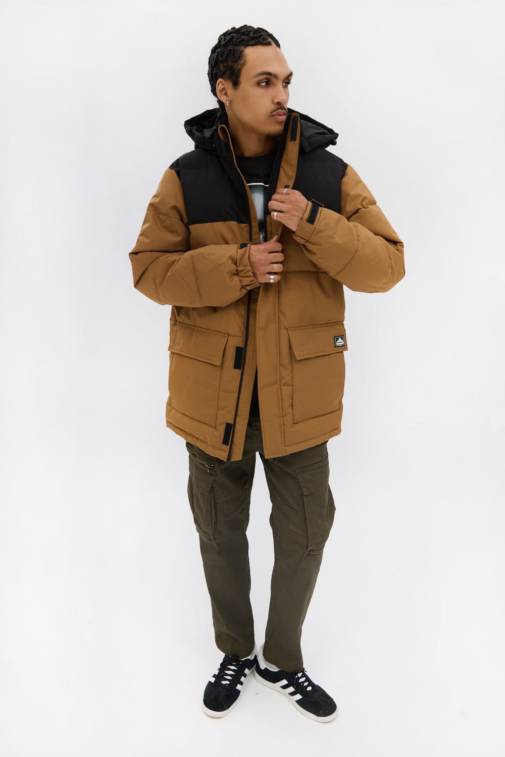 West49 Mens Colour Block Puffer