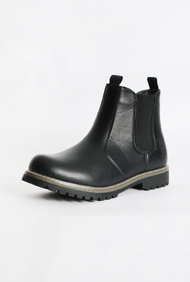 Arsenic Mens Faux Fur-Lined Chelsea Boots