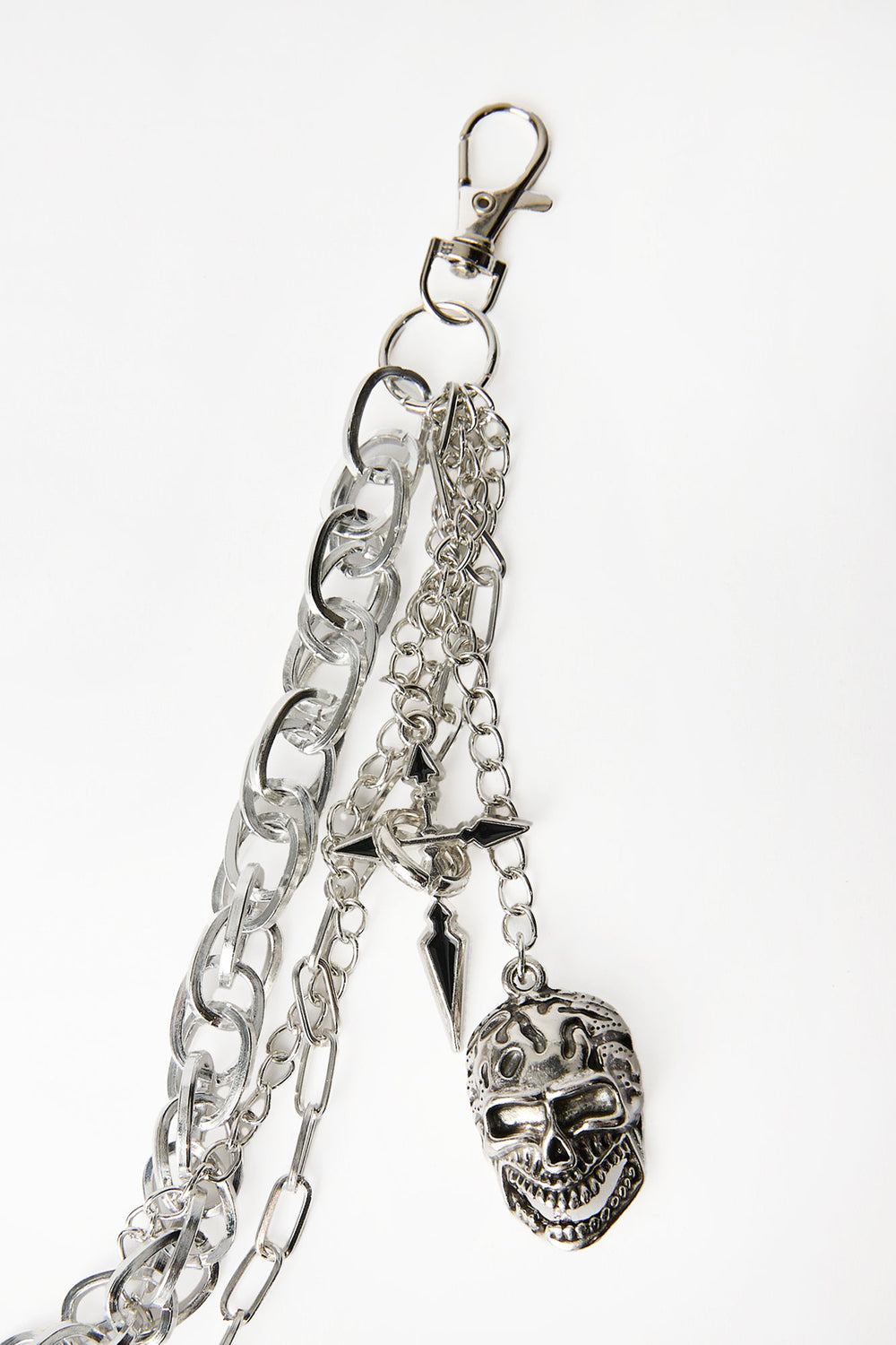 Arsenic Skull & Cross Charm Triple Layer Wallet Chain Arsenic Skull & Cross Charm Triple Layer Wallet Chain