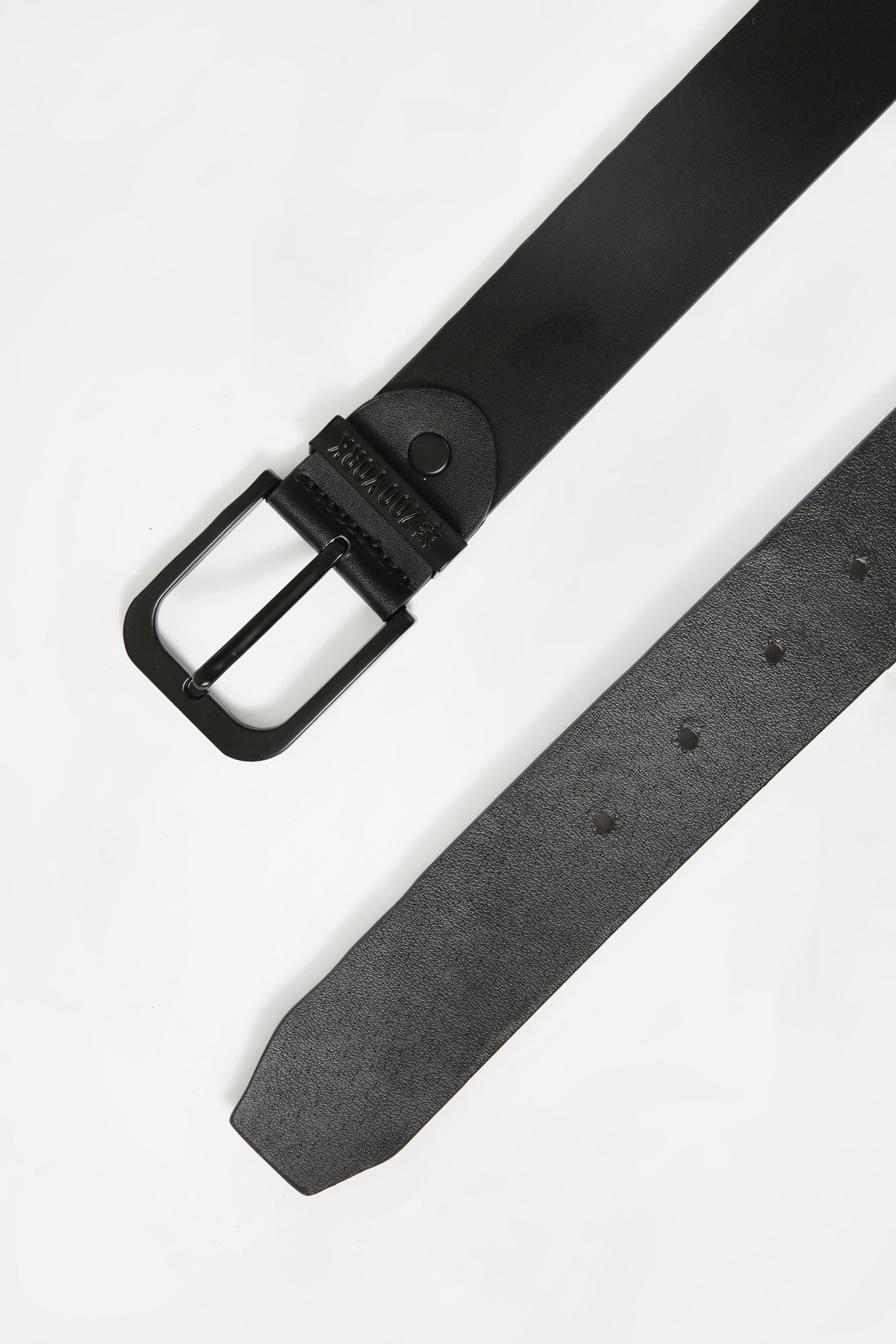 Zoo York Mens Matte Black Faux Leather Belt - /