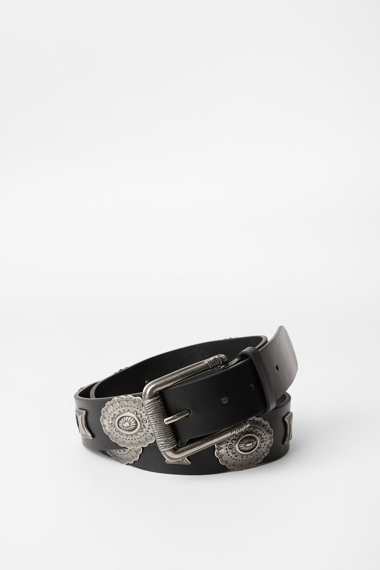 Faux-Leather Western Belt - Black /
