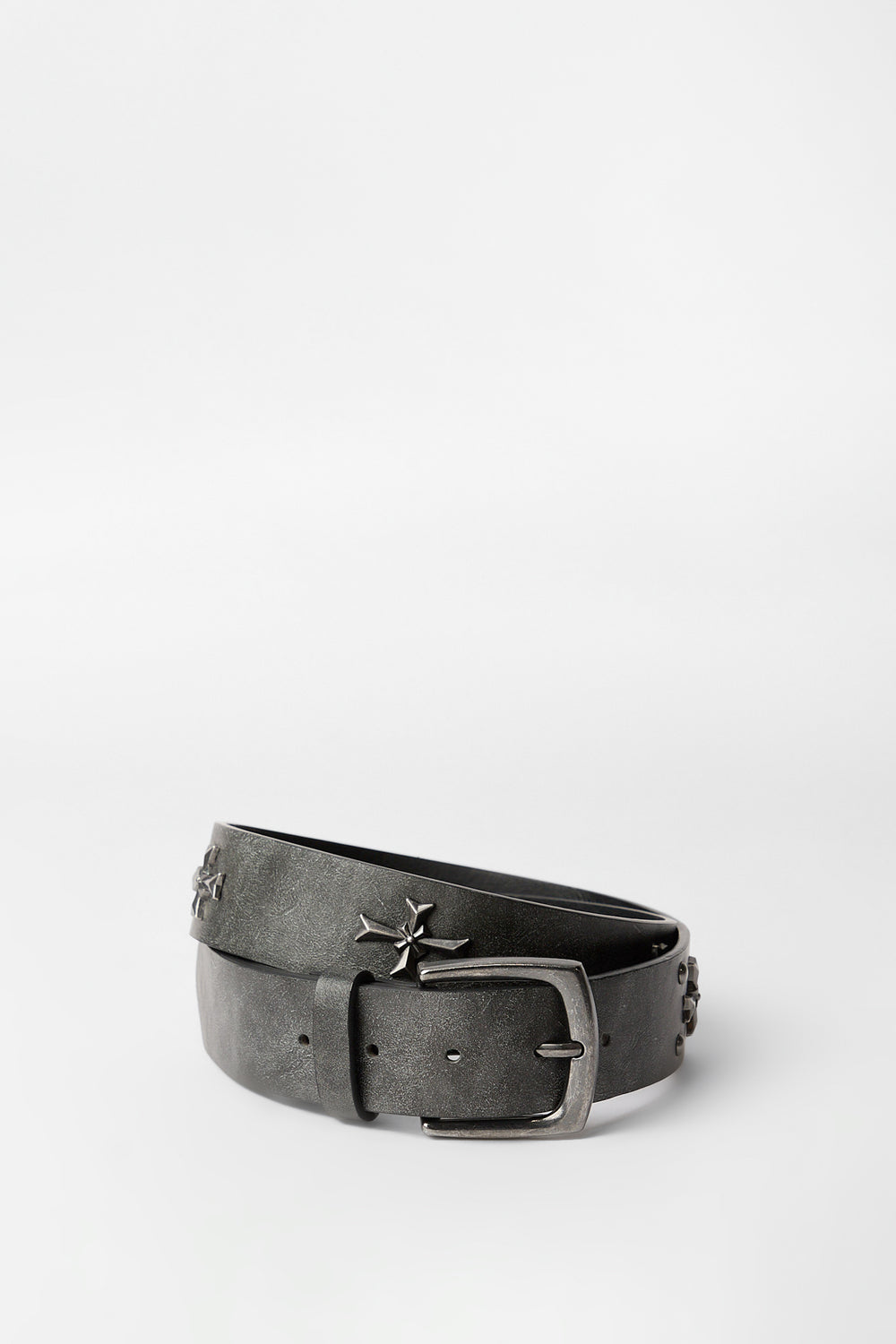 Faux-Leather Cross Studded Belt Faux-Leather Cross Studded Belt