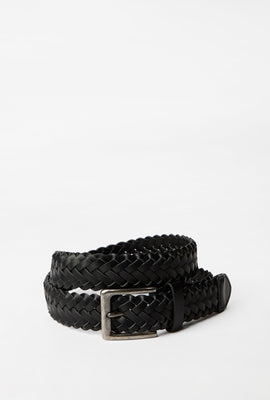Faux-Leather Braided Belt