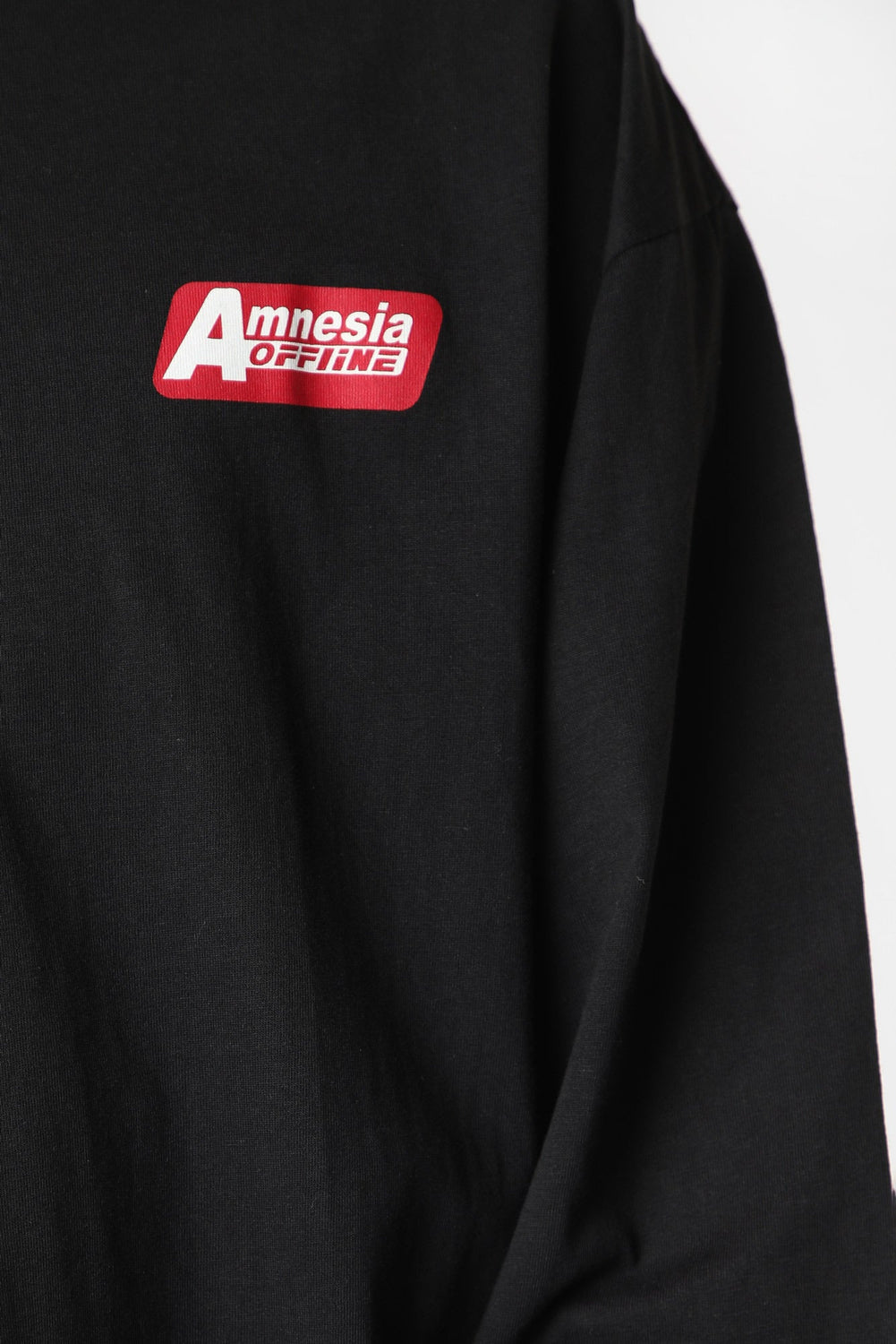 Haut à Manches Longues Noir Imprimé Amnesia Offline Homme Haut à Manches Longues Noir Imprimé Amnesia Offline Homme