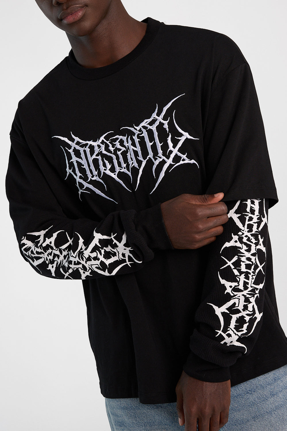 T-shirt superposé à manches longues à logo Arsenic T-shirt superposé à manches longues à logo Arsenic